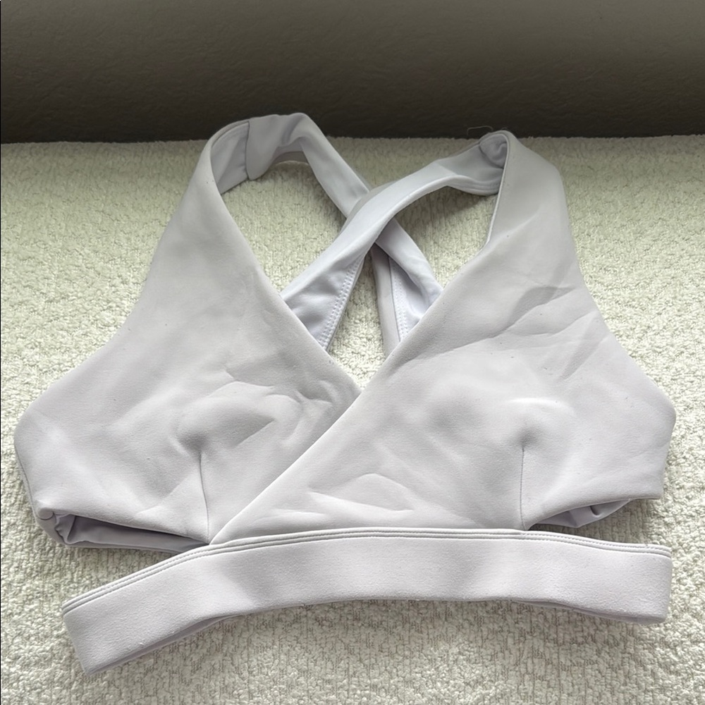 Cleo harper scuba cutout sports bra white small